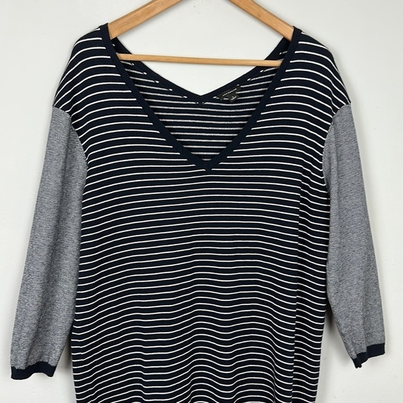 Ann Taylor Colorblock Stripe Sweater Dress Sz L - Picture 6 of 11